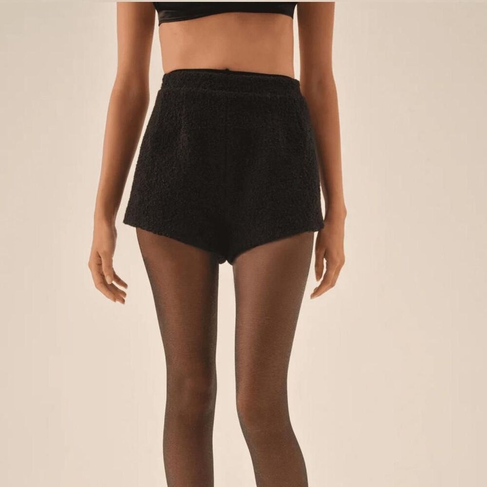 For Love & Lemons Black Boucle Shorts Women's Black